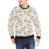 Cute beagle dog pattern background Men's Crew Neck Sweatshirt
