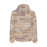 Brick Printed Pattern Print Design 01 Men's Padded Hooded Jacket