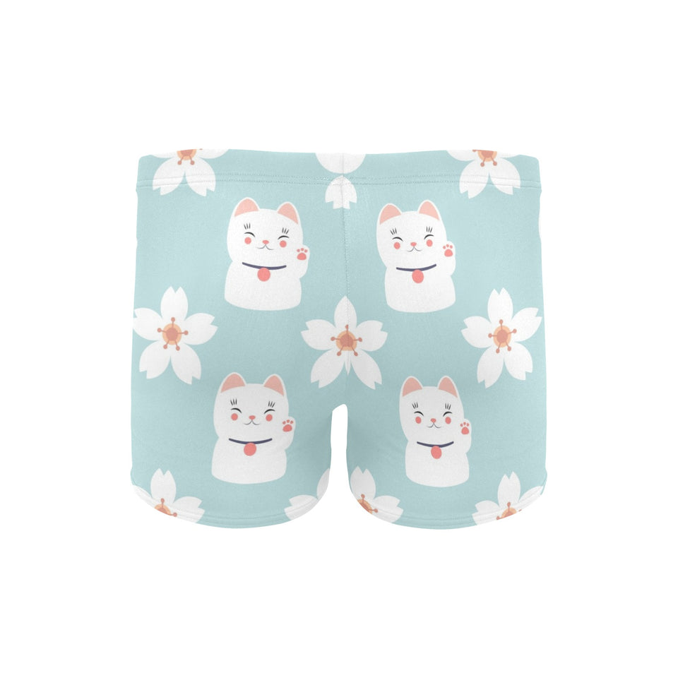 Maneki neko cat sakura Men's Swimming Trunks