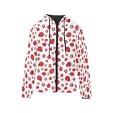 Ladybug Pattern Print Design 04 Women's Padded Hooded Jacket