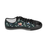 Cute sloths sleeping christmas ball santa hat patt Kids' Boys' Girls' Low Top Canvas Shoes Black