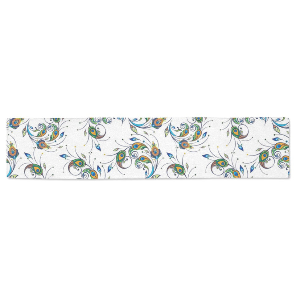 Peacock feather pattern Table Runner