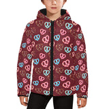 Pretzels Pattern Print Design 05 Kids' Boys' Girls' Padded Hooded Jacket