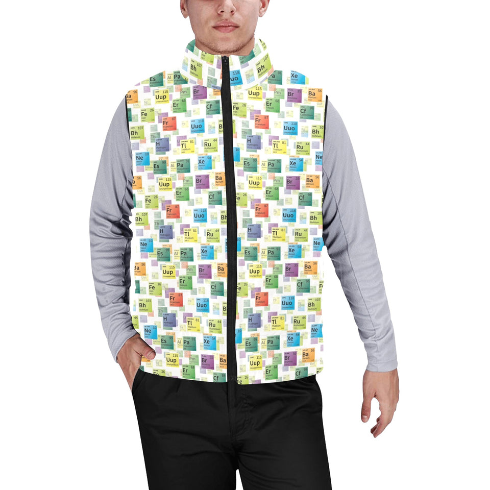 Chemistry Periodic Table Pattern Print Design 05 Men's Padded Vest