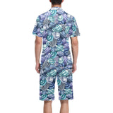 Shell design pattern Men's V-Neck Short Pajama Set