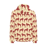 Greyhound Pattern Print Design 04 Men's Padded Hooded Jacket