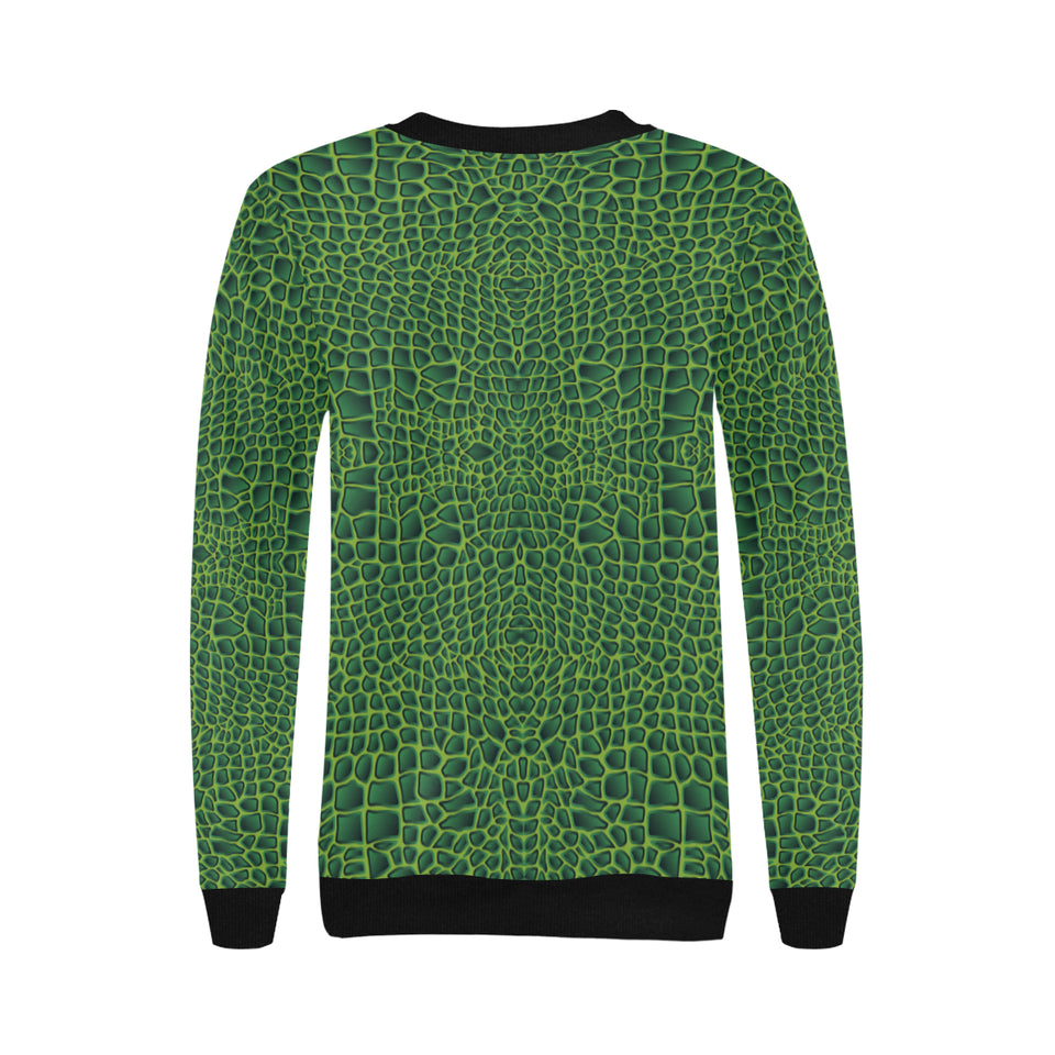 Crocodile Skin Printed Women's Crew Neck Sweatshirt