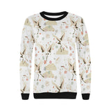 Beautiful Japanese cranes pattern Women's Crew Neck Sweatshirt