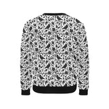 Crow dark floral pattern Men's Crew Neck Sweatshirt