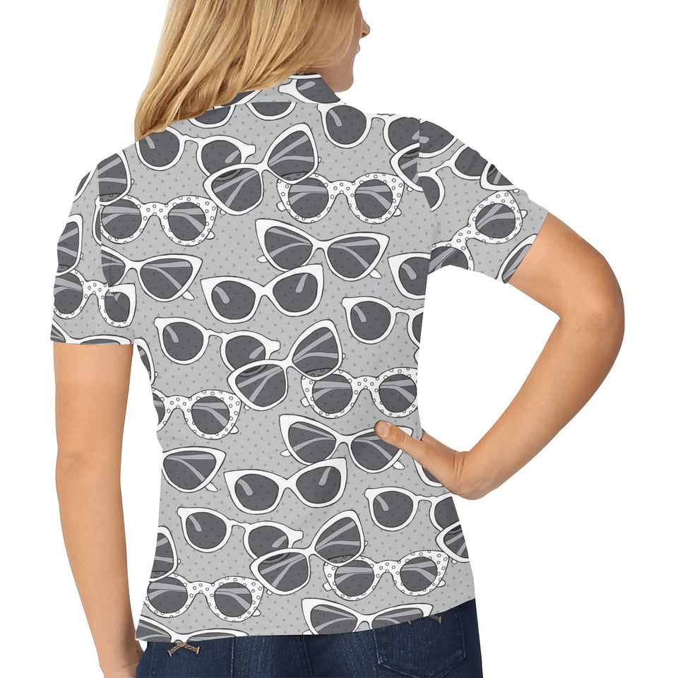 Sun Glasses Pattern Print Design 04 Women's All Over Print Polo Shirt
