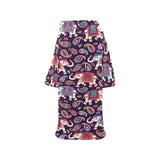 Elephant indian style ornament pattern Blanket Robe with Sleeves