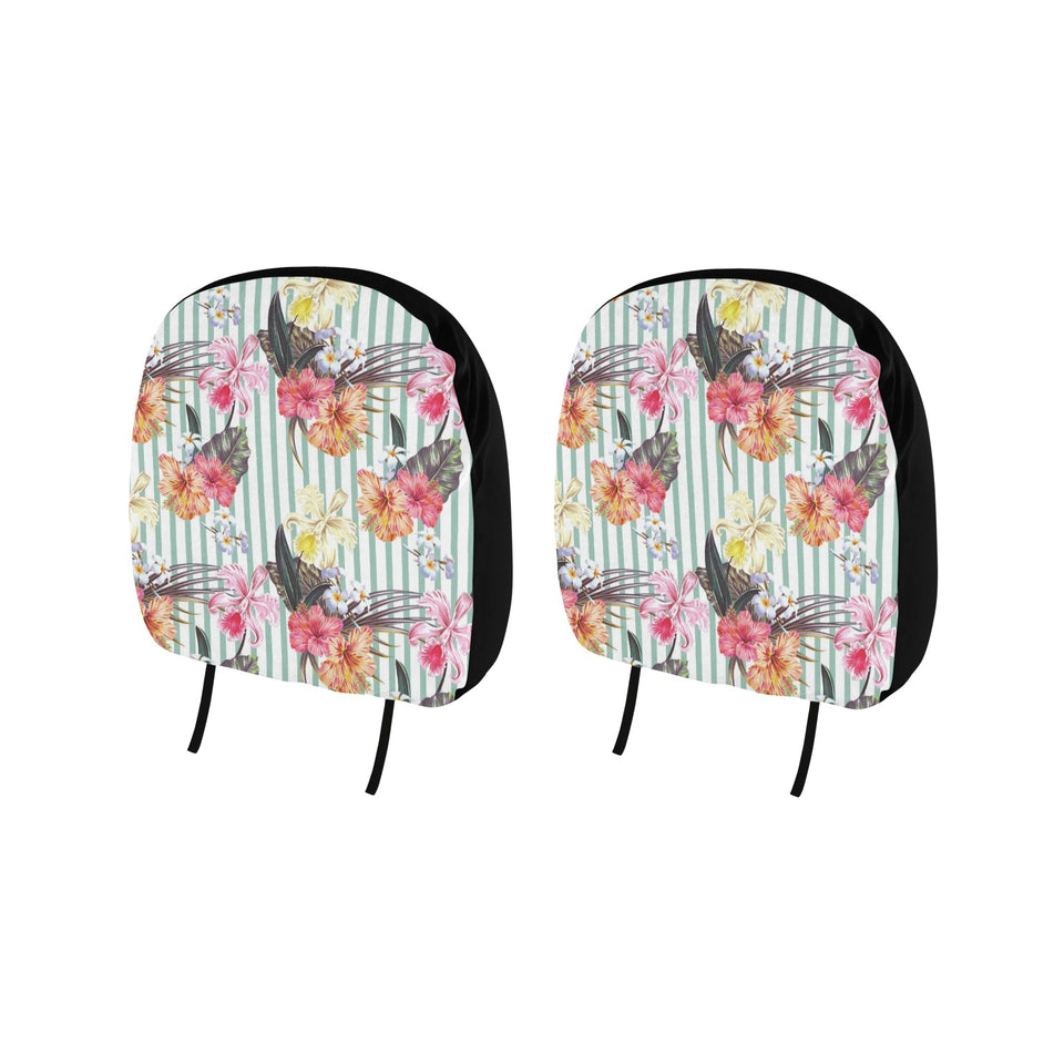 Colorful orchid flower pattern Car Headrest Cover