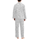 Cartoon hand drawn ice cream black white Men's Long Pajama Set