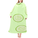 Cucumber pattern Blanket Robe with Sleeves