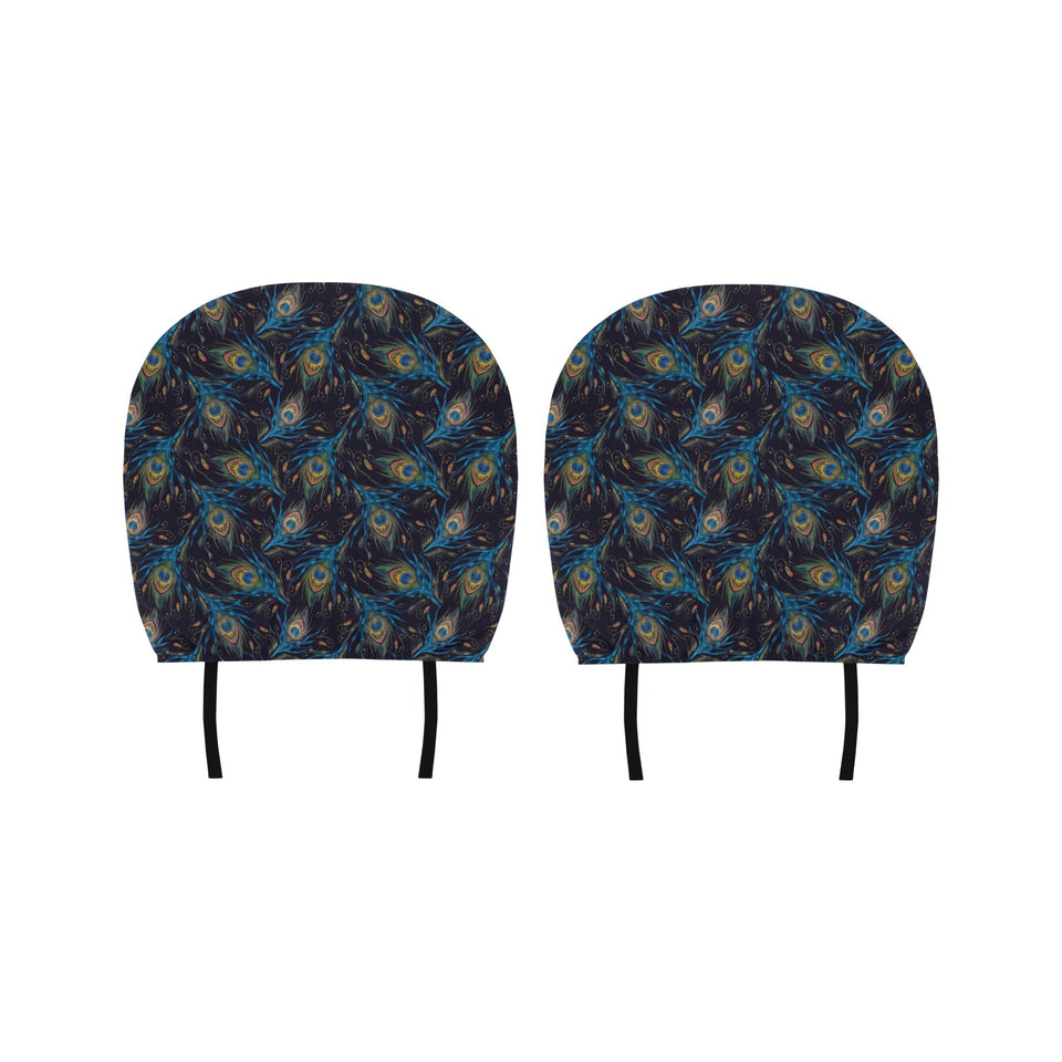 Beautiful peacock feather pattern Car Headrest Cover