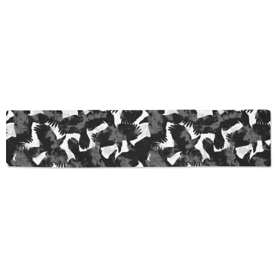 Crow illustration pattern Table Runner