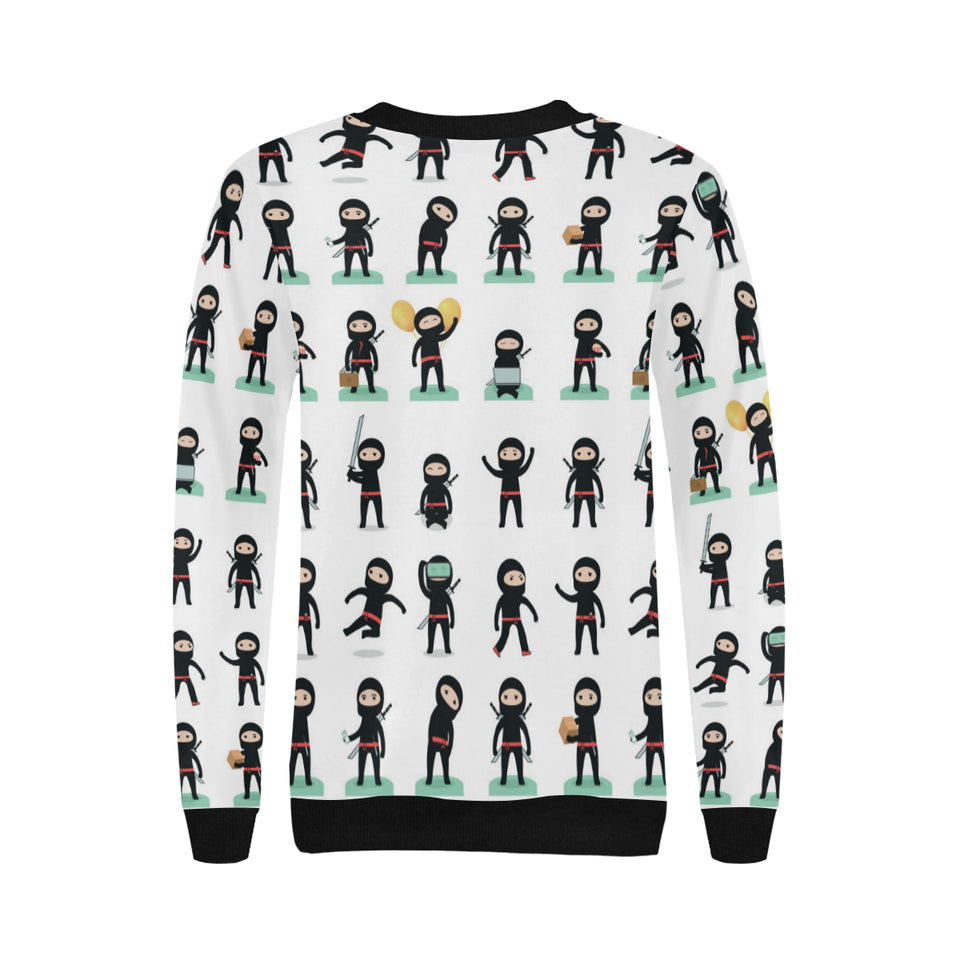 Cute ninja katana sword pattern Women's Crew Neck Sweatshirt
