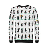 Cute ninja katana sword pattern Women's Crew Neck Sweatshirt