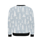 Christmas tree winter forest pattern Men's Crew Neck Sweatshirt