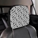 Crow dark floral pattern Car Headrest Cover
