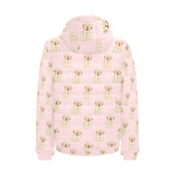 Golden Retriever Pattern Print Design 02 Men's Padded Hooded Jacket