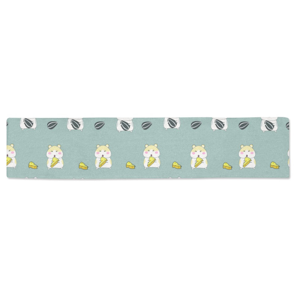 Cute hamster cheese pattern Table Runner