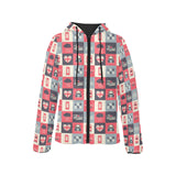 British Pattern Print Design 05 Women's Padded Hooded Jacket