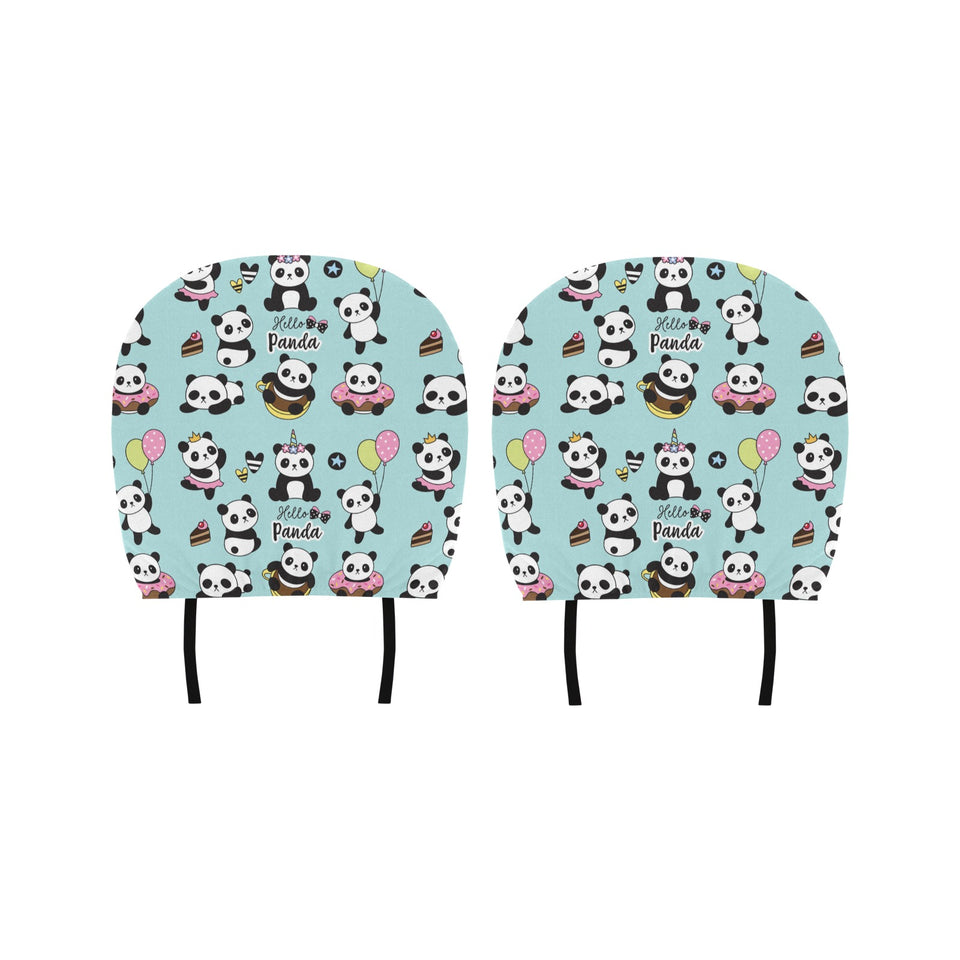 Cute baby panda pattern Car Headrest Cover