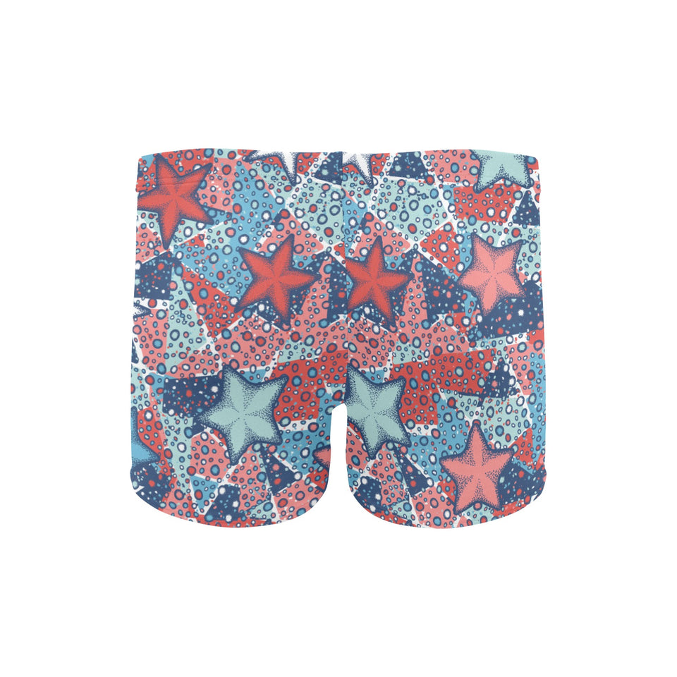 Hand drawn colorful starfish Men's Swimming Trunks