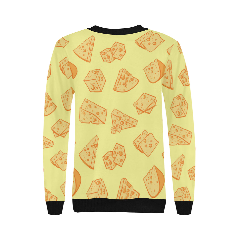Cheese design pattern Women's Crew Neck Sweatshirt