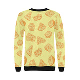 Cheese design pattern Women's Crew Neck Sweatshirt