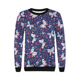 Colorful butterfly flower pattern.eps Women's Crew Neck Sweatshirt