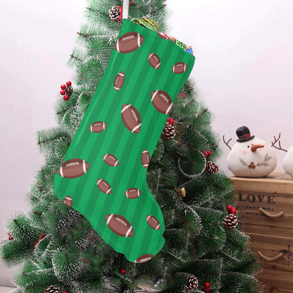 American football ball field background Christmas Stocking