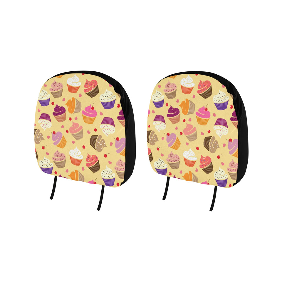 cake cupcake heart cherry pattern Car Headrest Cover