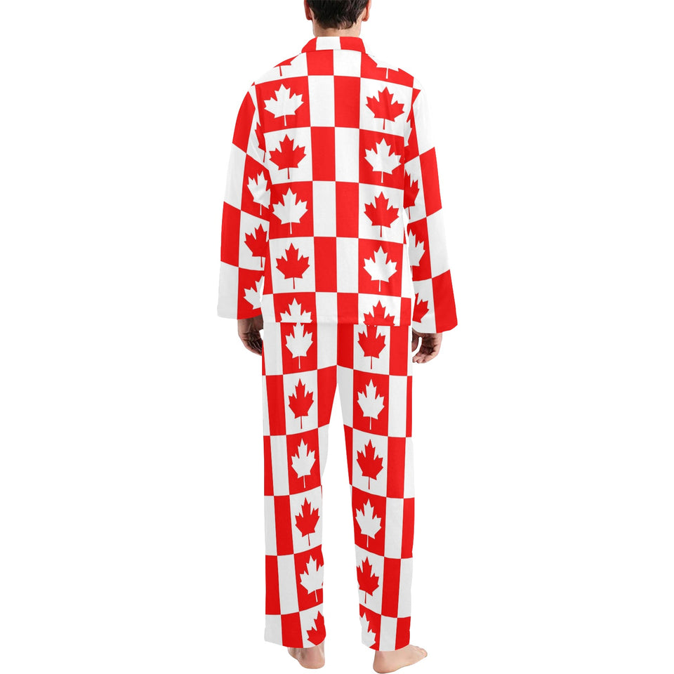 Canada Pattern Print Design 05 Men's Long Pajama Set
