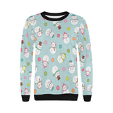 Cute snowman snowflake pattern Women's Crew Neck Sweatshirt