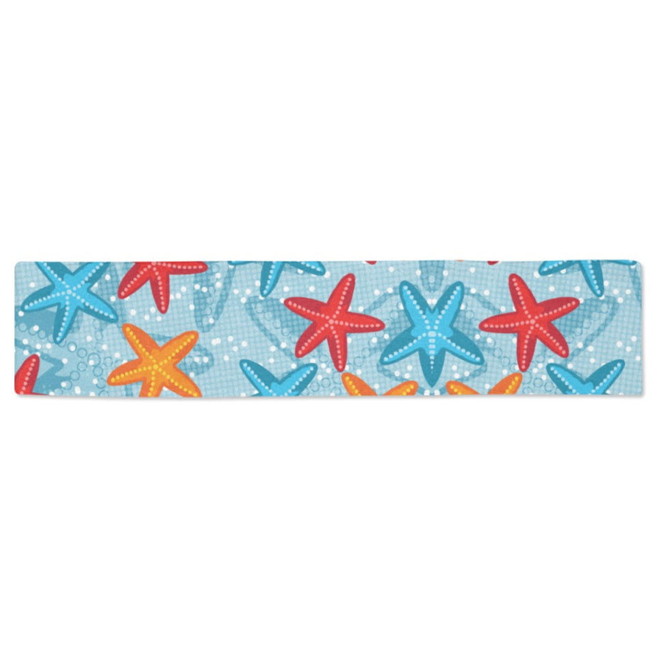 Blue red orange starfish pattern Table Runner
