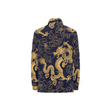 Gold dragon pattern Women's Long Sleeve Polo Shirt