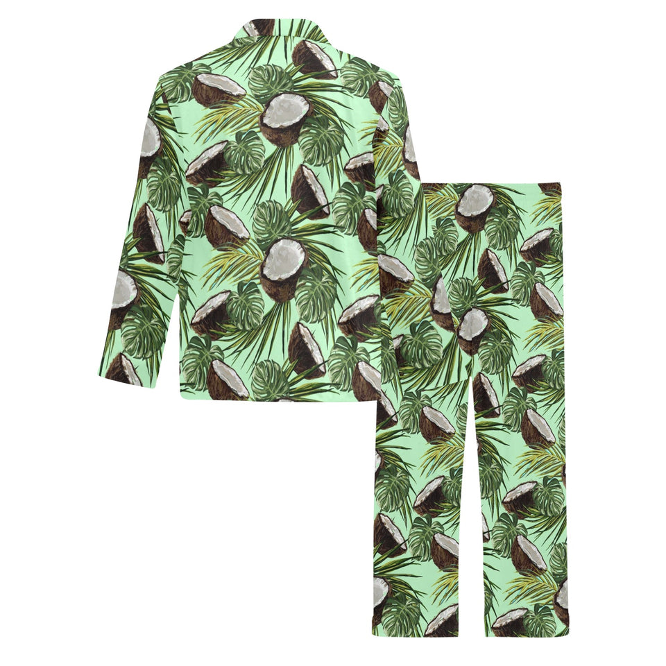 Coconut Pattern Print Design 02 Men's Long Pajama Set