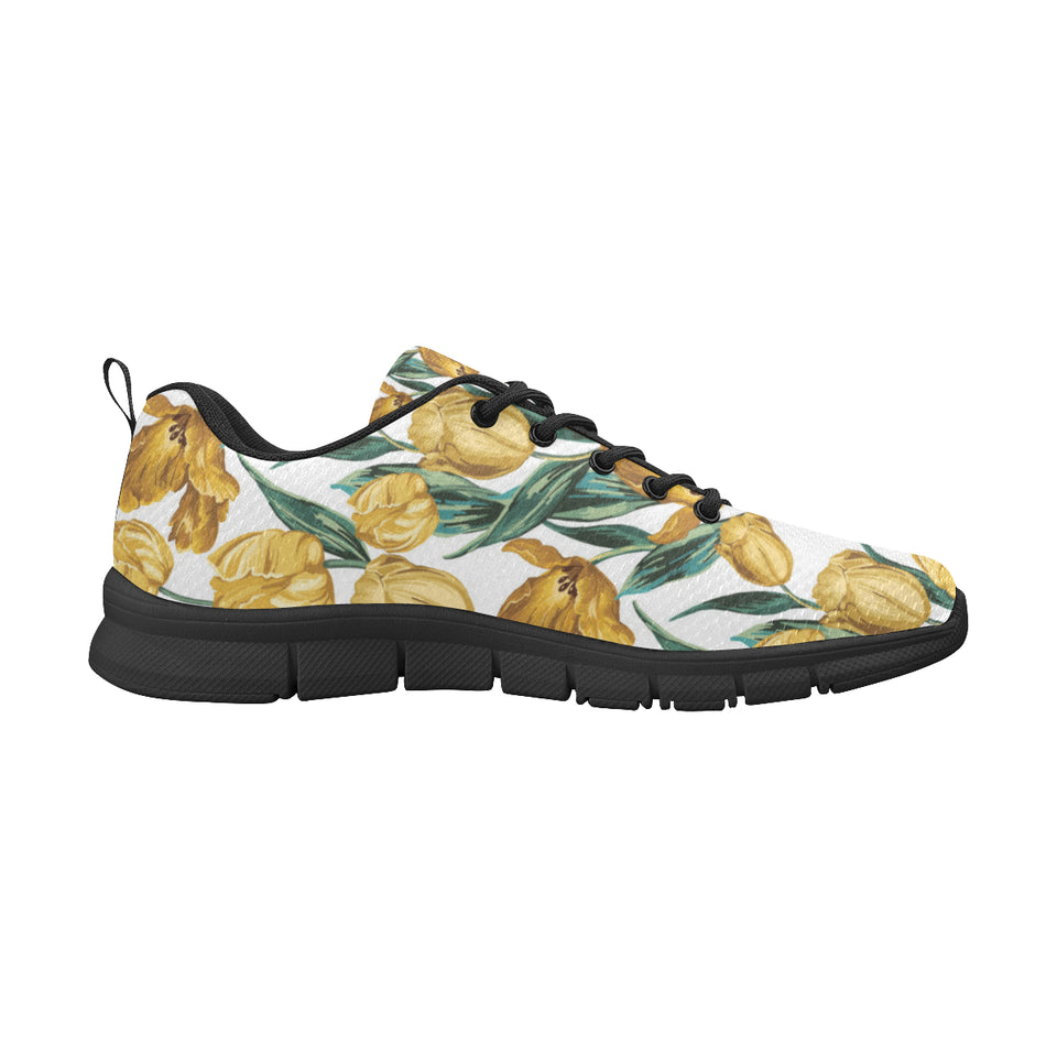 yellow tulips pattern Women's Sneaker Shoes