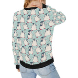 Cute Penguin pattern Women's Crew Neck Sweatshirt