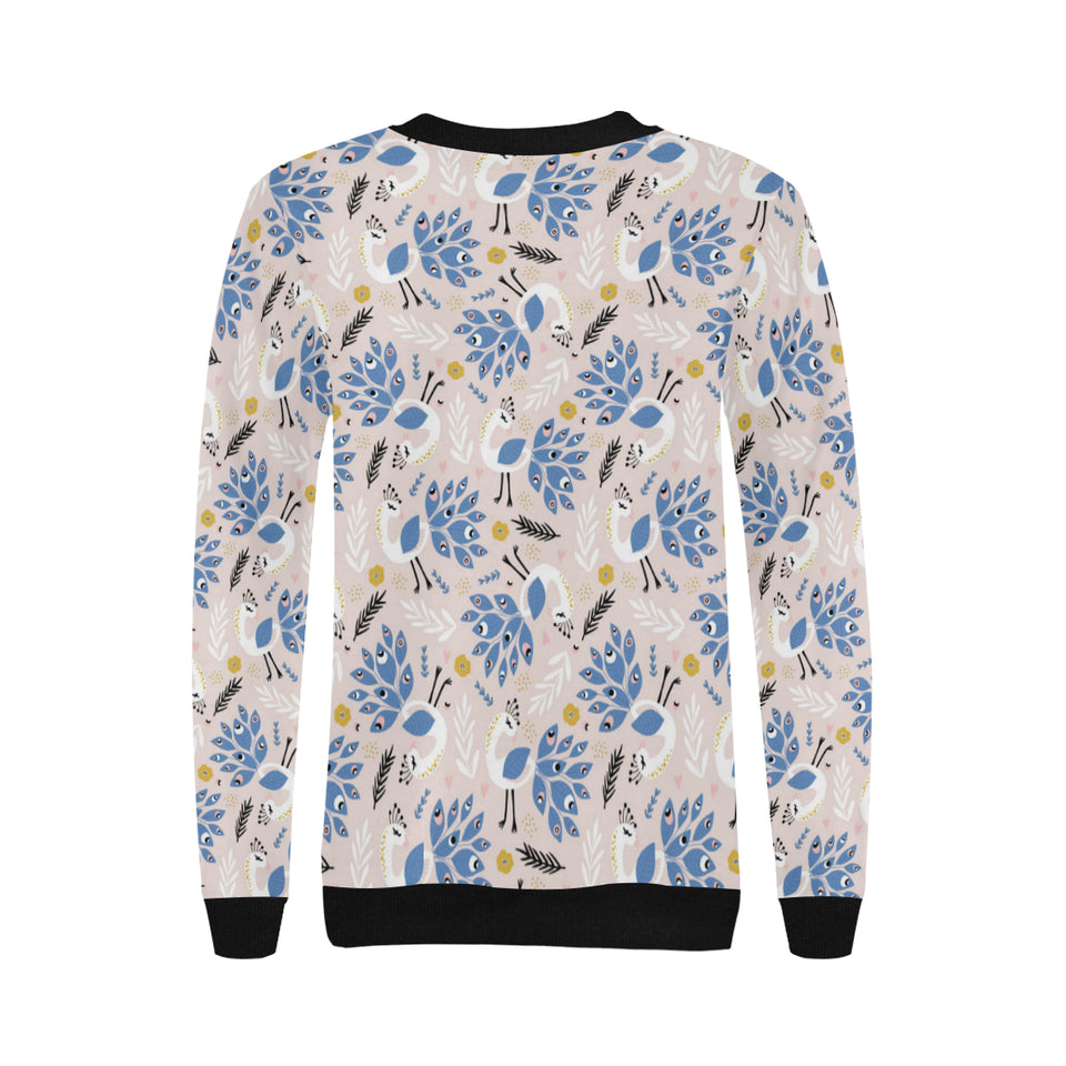 Cute peacock pattern Women's Crew Neck Sweatshirt