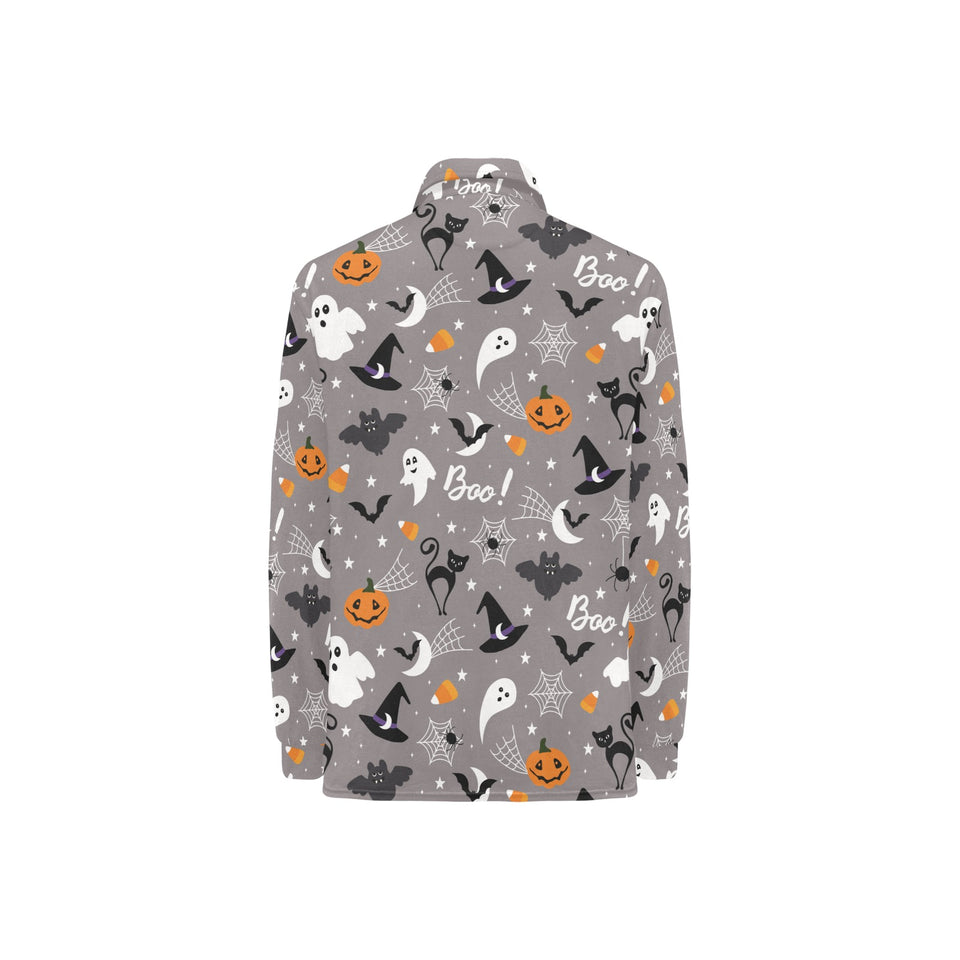 Halloween design pattern Women's Long Sleeve Polo Shirt