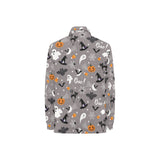 Halloween design pattern Women's Long Sleeve Polo Shirt