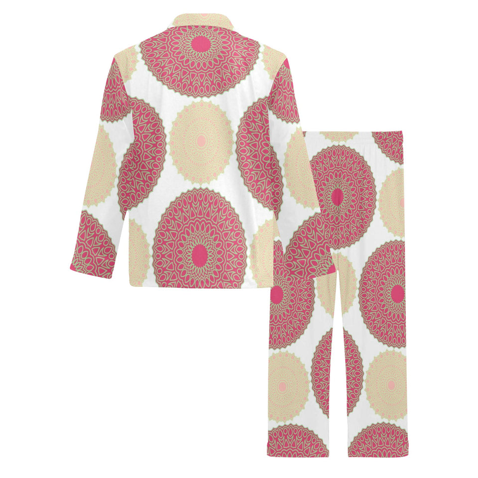 Circle indian pattern Men's Long Pajama Set