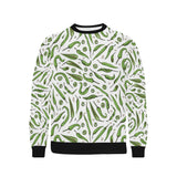 Hand drawn sketch style green Chili peppers patter Men's Crew Neck Sweatshirt