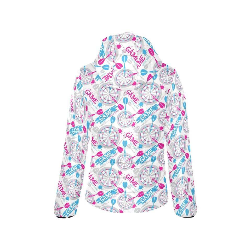 Darts Pattern Print Design 01 Women's Padded Hooded Jacket