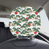 Bonsai red sun japanese pattern Car Headrest Cover