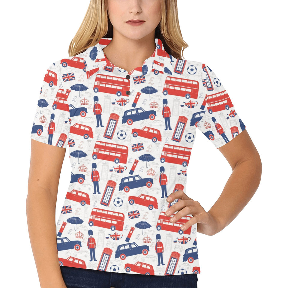 British Pattern Print Design 03 Women's All Over Print Polo Shirt