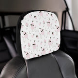 Poodle dog rose cake pattern Car Headrest Cover
